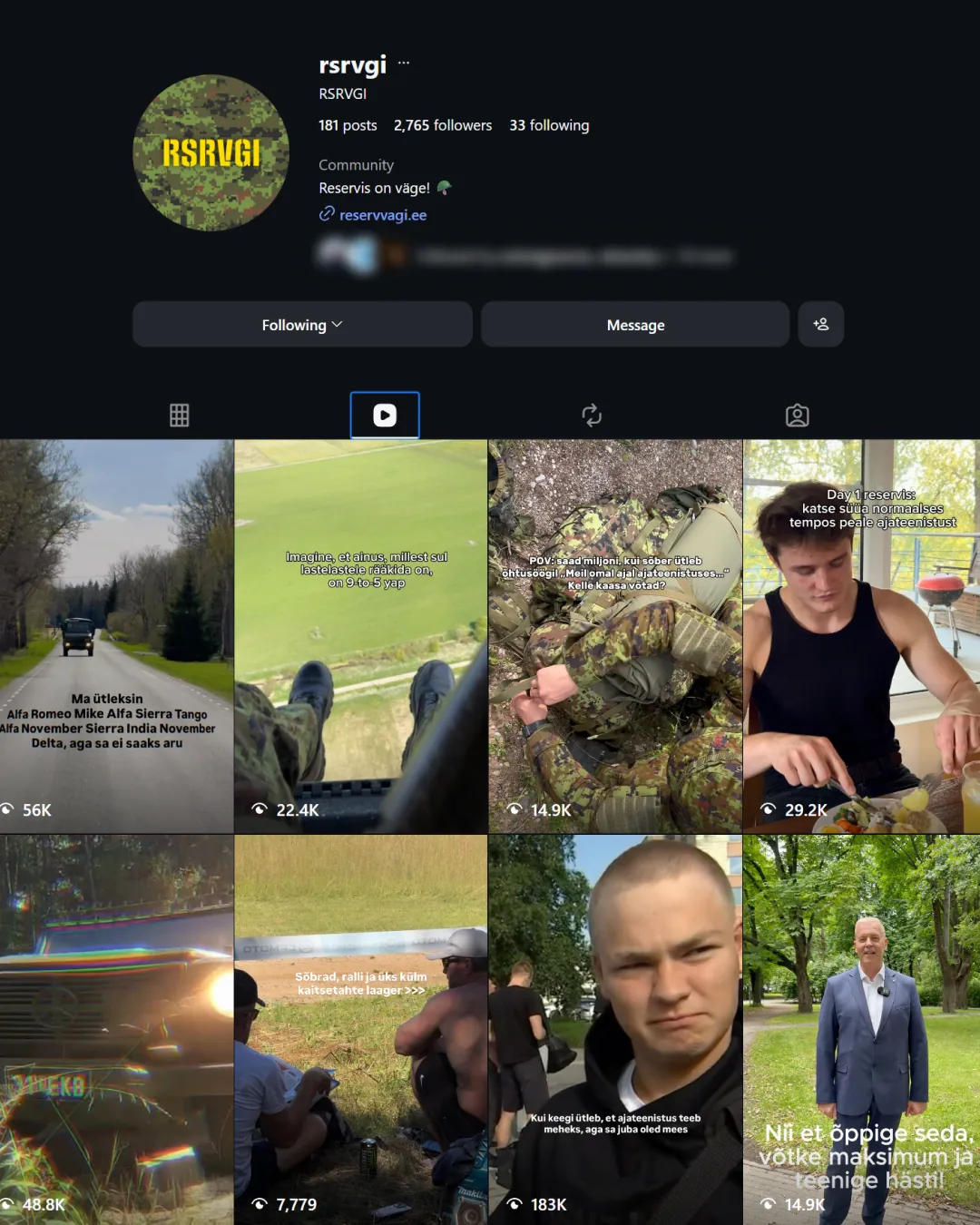 The reserve forces’ meme-driven Instagram account