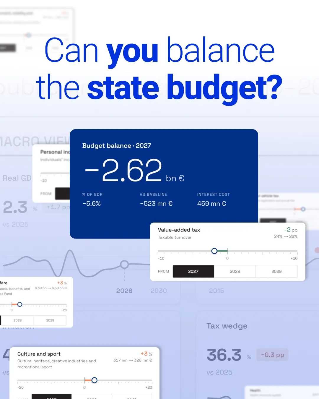 Video banner for the state budget simulator