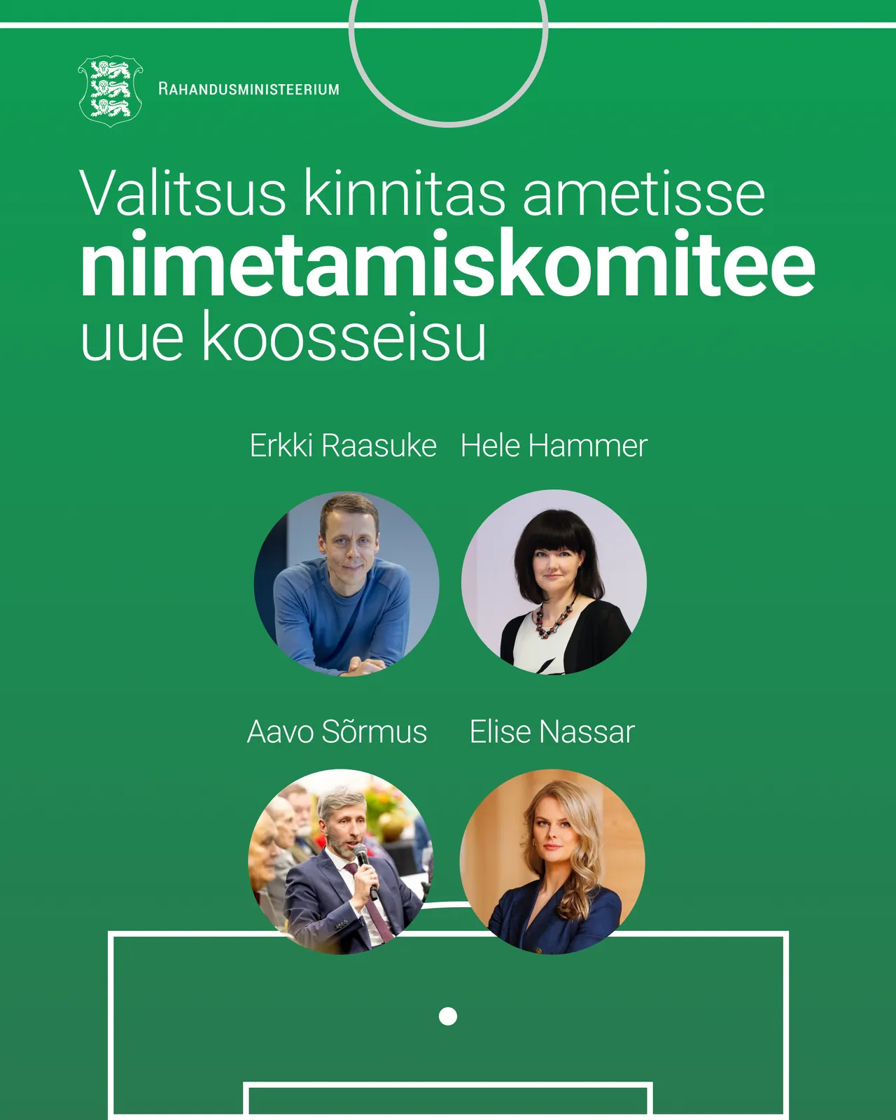Announcement of the new nominations committee, styled as a football line-up